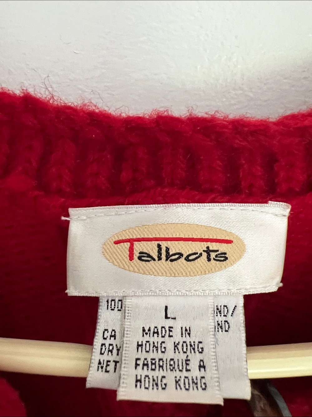 Talbots Red Cable-Knit Button Front Cardigan - Picture 2 of 4